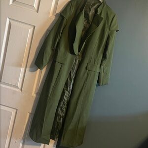 Long Green Trench Coat